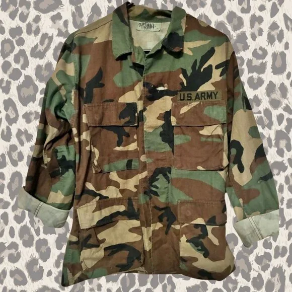 Boutique Upcycled Army Jacket Women’s Size S/M Rolling Stones Design Sequins - Picture 6 of 8